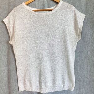 Old Navy Women Sleeveless Knit Sequin Sweater Top Round Neck Sz L Angelcore Chic